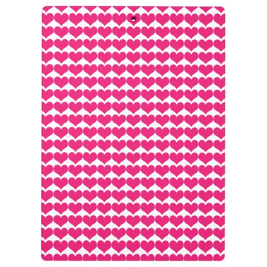 Pink Cute Hearts Pattern Klembord (Achterkant)
