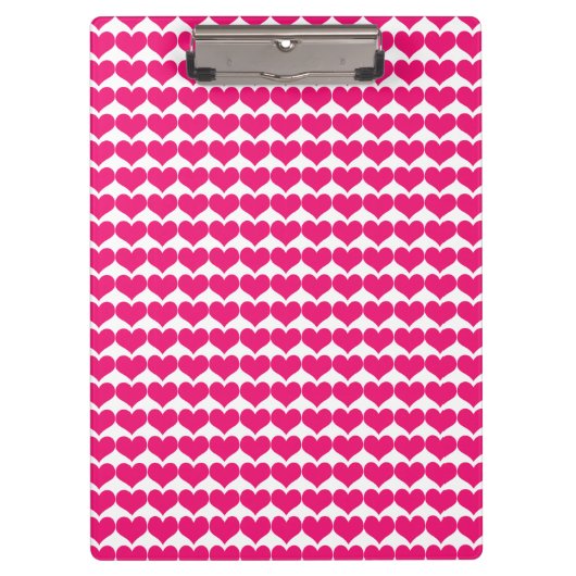 Pink Cute Hearts Pattern Klembord (Voorkant)