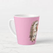 Pink Cute Hedgehog Heart Animal   Latte Mok (Linkerhoek)