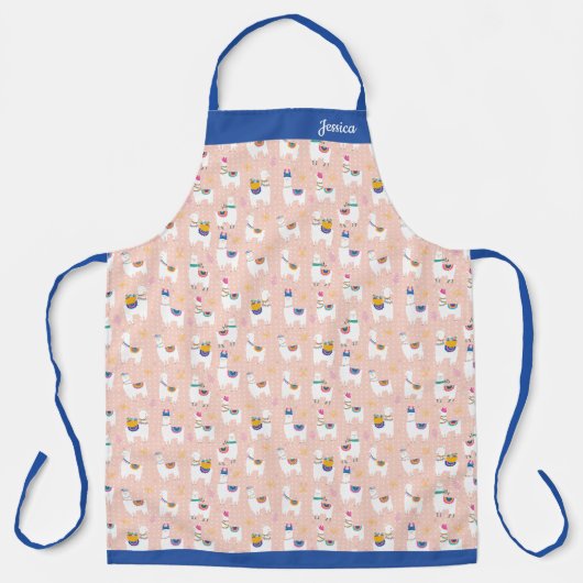 Pink Cute Llama Pattern Schort (Voorkant)