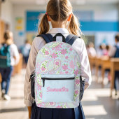 Pink Cute Paisley Pattern Blue Personalized Bedrukte Rugzak