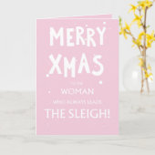 Pink, cute, sassy Christmas Card for women Kaart (Gele Bloem)