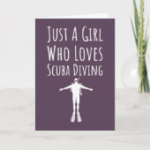 Pink Cute Scuba Diving Cards For Girls Diver Kaart (Voorkant)