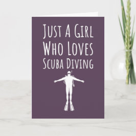 Pink Cute Scuba Diving Cards For Girls Diver  Kaart
