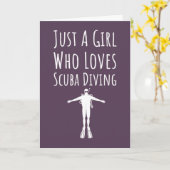Pink Cute Scuba Diving Cards For Girls Diver  Kaart (Gele Bloem)