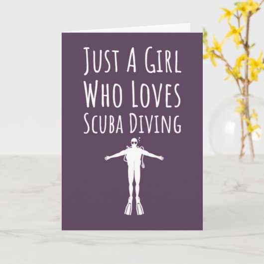 Pink Cute Scuba Diving Cards For Girls Diver Kaart (Gele Bloem)