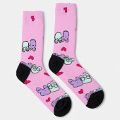 Pink cute socks featuring Girlie and her frog Sokken (Rechts)