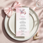 Pink & Cute Stork Baby Girl Shower Menu Card