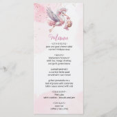 Pink & Cute Stork Baby Girl Shower Menu Card (Voorkant)
