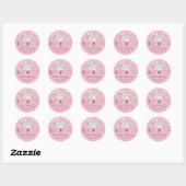 Pink Cute Waterverf Koala Birthday Hartelijk dank Ronde Sticker (Vel)