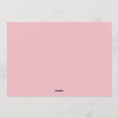 Pink cute winter baby shower kaart (Achterkant)