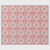 Pink Cutie Pie Baby Girl Cadeaupapier (Vlak)