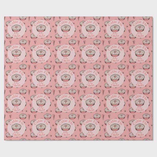 Pink Cutie Pie Baby Girl Cadeaupapier (Vlak)