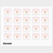 Pink Cutie Pie Baby shower Vierkante Sticker (Vel)