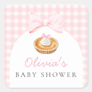Pink Cutie Pie Baby shower Vierkante Sticker