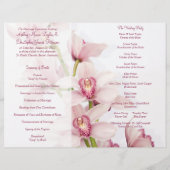 Pink Cymbidium Orchid Floral Wedding Programme (Achterkant)