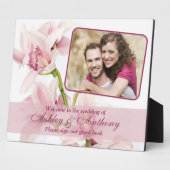 Pink Cymbidium Orchid Weddenschap Foto Plaque Fotoplaat (Zijkant)