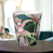 Pink Cymbidium Orchids Floral Latte Mok