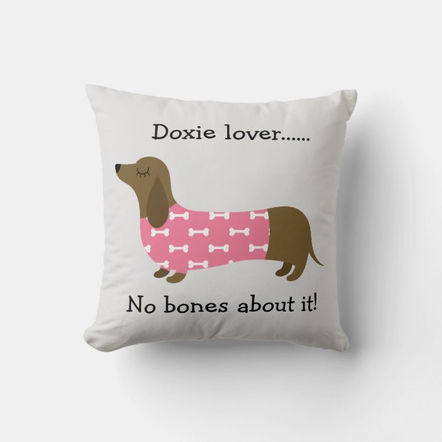 Pink Dachshund Personalized Pillow Kussen (Voorkant)