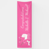 Pink Dachshund Wiener Dog Baby shower Spandoek (Verticaal)