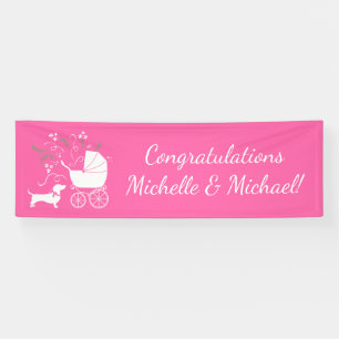 Pink Dachshund Wiener Dog Baby shower Spandoek