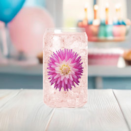 Pink Dahlia Bloom Floral Blikvorm Glas