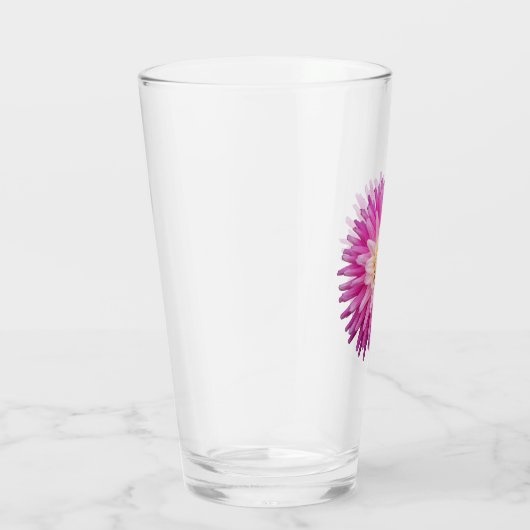 Pink Dahlia Bloom Floral Glas (Rechts)