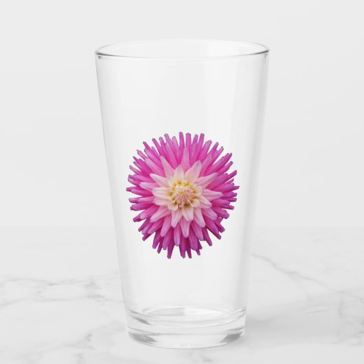 Pink Dahlia Bloom Floral Glas (Voorkant)