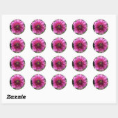 Pink Dahlia Bloom Ronde Sticker (Vel)