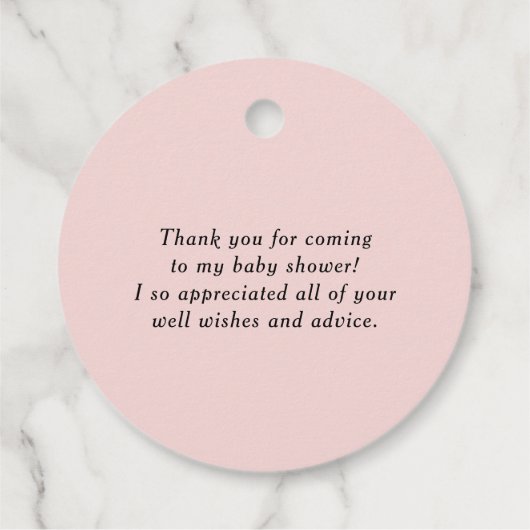 Pink Dahlia Floral Baby shower Dank u Bedankjes Labels (Achterkant)