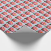 Pink Dahlia Floral Pattern Cadeaupapier (Hoek)