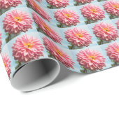 Pink Dahlia Floral Pattern Cadeaupapier (Rol Hoek)