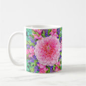 Pink Dahlia Flower Koffiemok (Links)