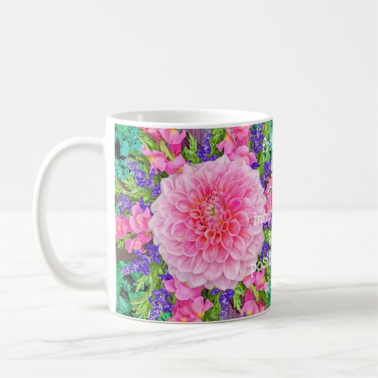 Pink Dahlia Flower Koffiemok (Links)