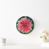 Pink Dahlia Flower Ronde Klok (Huis)