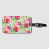 Pink Dahlia Flowers Bagagelabel (Voorkant (horizontaal))