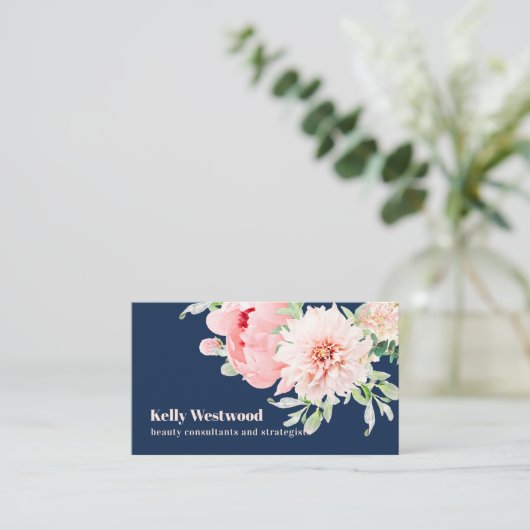 Pink Dahlia Flowers Beauty consultant strateeg Visitekaartje (Staand voorkant)