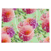 Pink Dahlia Flowers Groot Cadeauzakje (Achterkant)