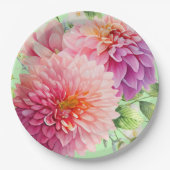 Pink Dahlia Flowers Papieren Bordje (Voorkant)