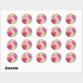 Pink Dahlia Flowers Ronde Sticker (Vel)