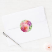 Pink Dahlia Flowers Ronde Sticker (Envelop)