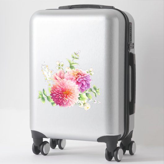 Pink Dahlia Flowers Sticker (Koffer)