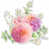 Pink Dahlia Flowers Sticker (Voorkant)