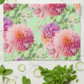 Pink Dahlia Flowers Theedoek (Gevouwen)