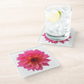 Pink Dahlia Glazen Onderzetter (Schuin)