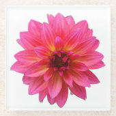 Pink Dahlia Glazen Onderzetter (Voorkant)