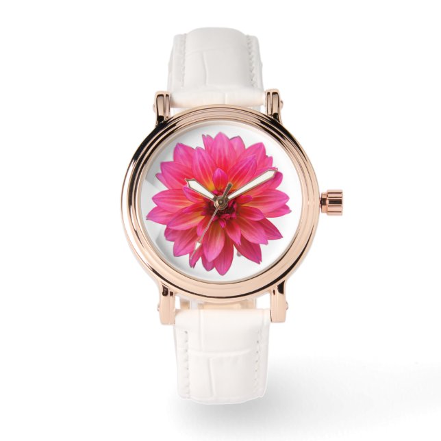 Pink Dahlia Horloge (Voorkant)