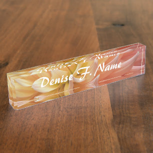 Pink Dahlia Petals Persoonlijke Floral Naambordje