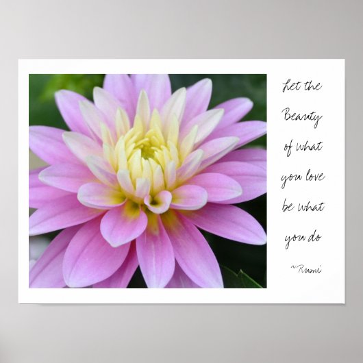 Pink Dahlia Rumi Quote Poster (Voorkant)