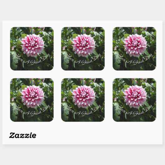 Pink Dahlia Vierkante Sticker (Vel)